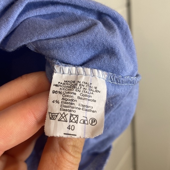 Floral Blue White Open Short Sleeve Crop Top | Brandy Melville | One Size - Picture 6 of 6